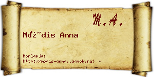 Módis Anna névjegykártya